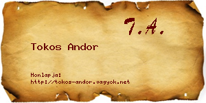 Tokos Andor névjegykártya
